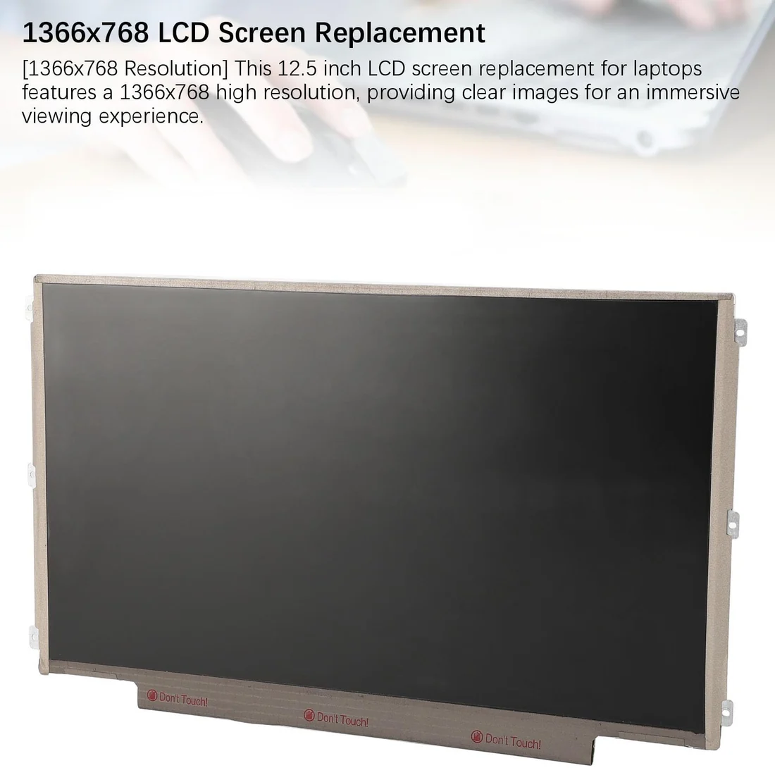 12.5″ HD 1366×768 Laptop LCD Screen (TN) — Generic laptop keyboard and ports view, Lahore Pakistan