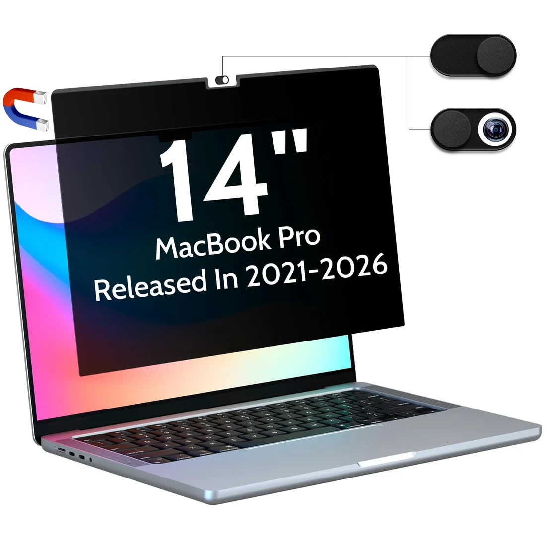 14" FHD IPS Screen for MacBook Pro 14 M1 Pro / M2 Pro A2442 — Liquid Retina — Apple laptop keyboard and ports view, Lahore Pakistan