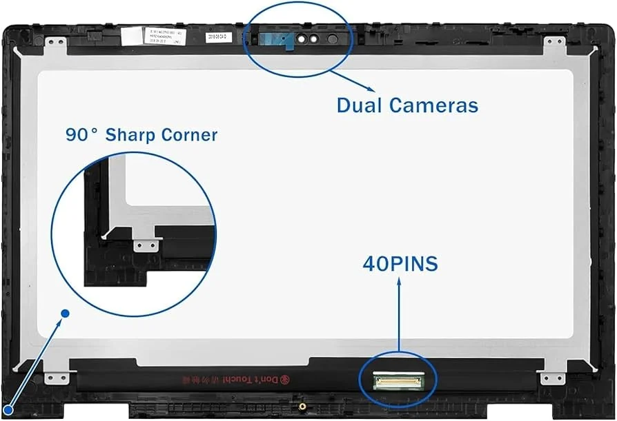 15.6" FHD IPS Touch Screen for Dell Inspiron 15 5505/5501 — 40-Pin — Dell laptop side and angled view, buy in Lahore Pakistan