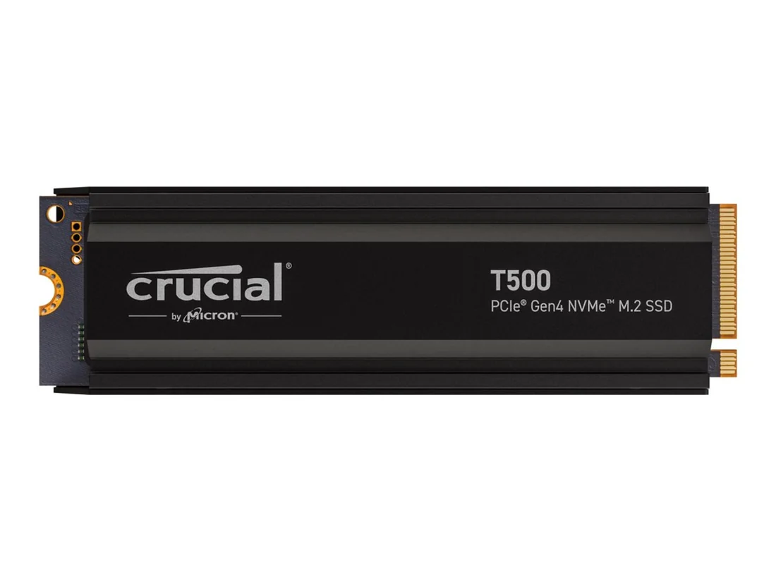 Crucial T500 1TB Gen4 NVMe SSD — 7300 MB/s Laptop Upgrade — Crucial laptop keyboard and ports view, Lahore Pakistan