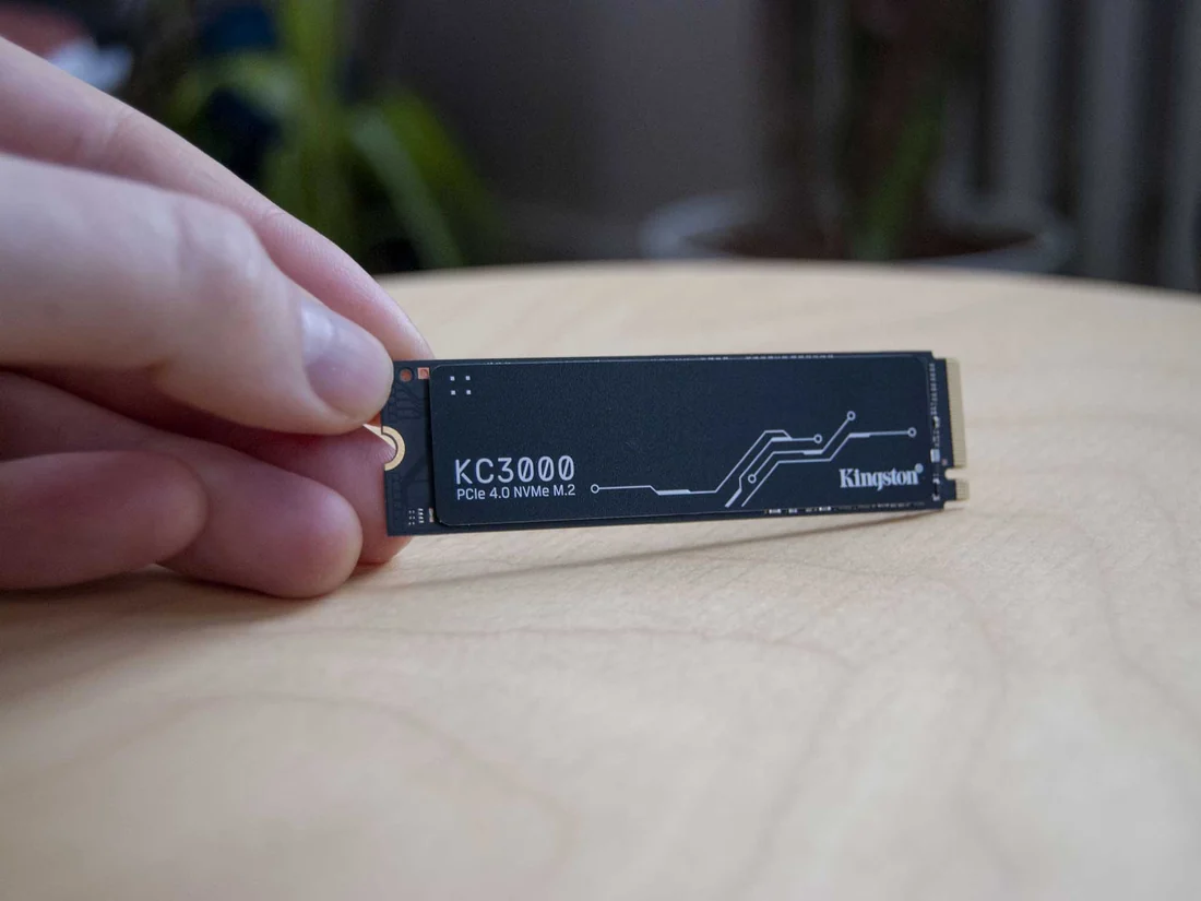 Kingston KC3000 1TB Gen4 NVMe SSD — 7000 MB/s Laptop Upgrade — Kingston laptop keyboard and ports view, Lahore Pakistan