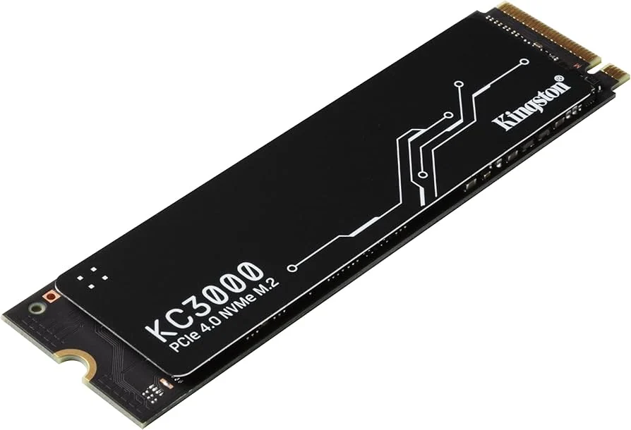 Kingston KC3000 1TB Gen4 NVMe SSD — 7000 MB/s Laptop Upgrade — Kingston laptop side and angled view, buy in Lahore Pakistan