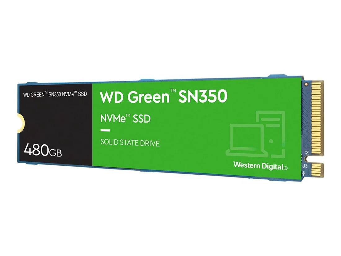 WD Green SN350 256GB Gen3 NVMe SSD — 2400 MB/s Laptop Upgrade — WD laptop keyboard and ports view, Lahore Pakistan