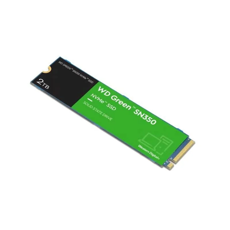 WD Green SN350 256GB Gen3 NVMe SSD — 2400 MB/s Laptop Upgrade — WD laptop side and angled view, buy in Lahore Pakistan