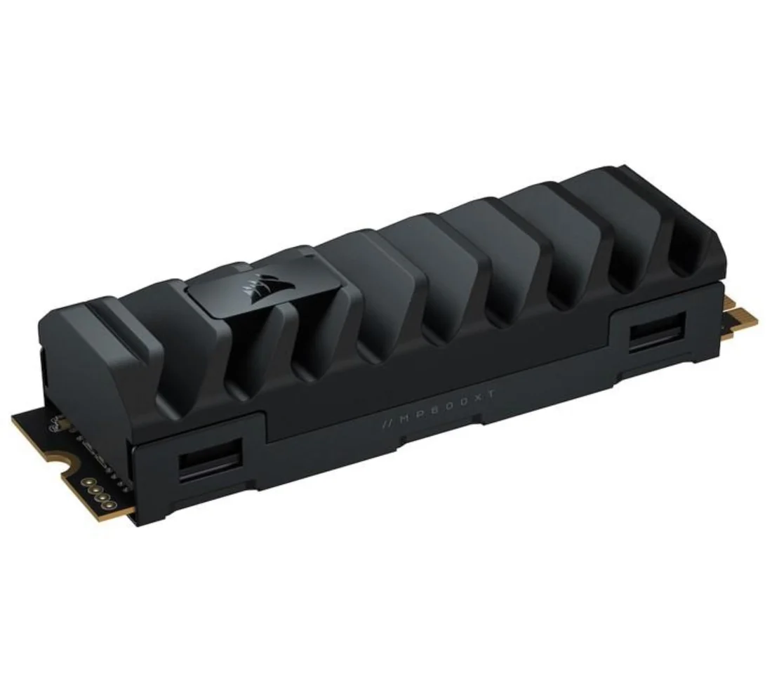 Corsair MP600 Pro XT 2TB Gen4 NVMe SSD — 7100 MB/s Laptop Upgrade — Corsair laptop side and angled view, buy in Lahore Pakistan