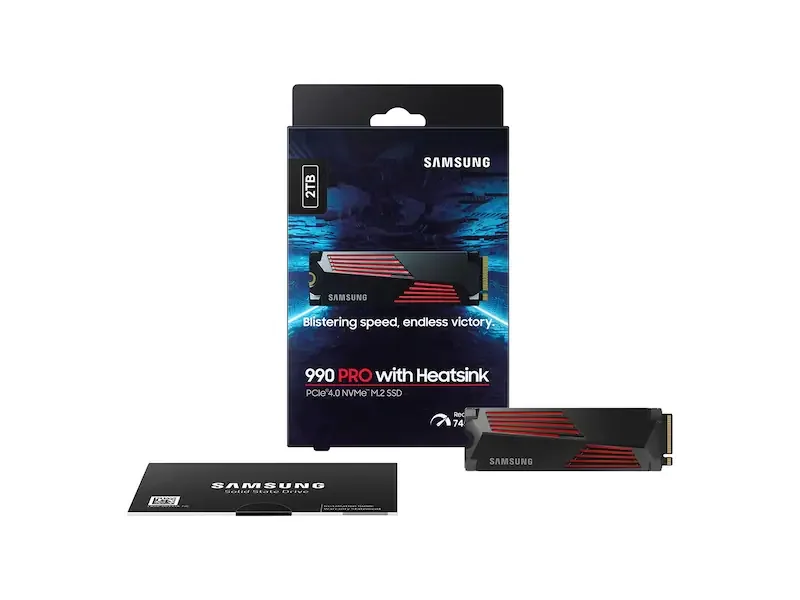 Samsung 990 PRO 2TB Gen4 NVMe SSD — 7450 MB/s Laptop Upgrade — Samsung laptop side and angled view, buy in Lahore Pakistan