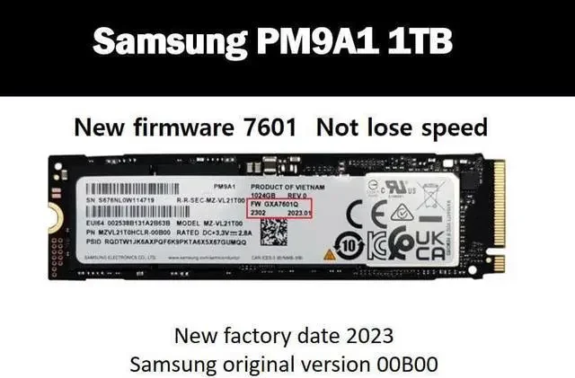 Samsung PM9A1 512GB Gen4 NVMe SSD — 6900 MB/s Laptop Upgrade — Samsung laptop side and angled view, buy in Lahore Pakistan
