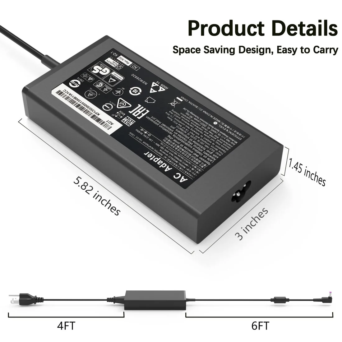 Acer 135W Original Charger (Big Barrel) — original chargers / adapters at NN Laptops, Hafeez Center Lahore Pakistan