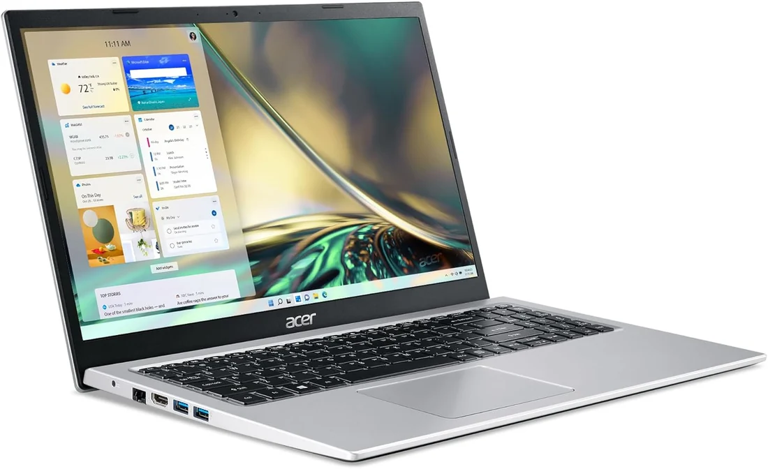 Acer Aspire 3 A315-58 i3-1115G4 8GB 256GB Used Lahore — Acer laptop keyboard and ports view, Lahore Pakistan
