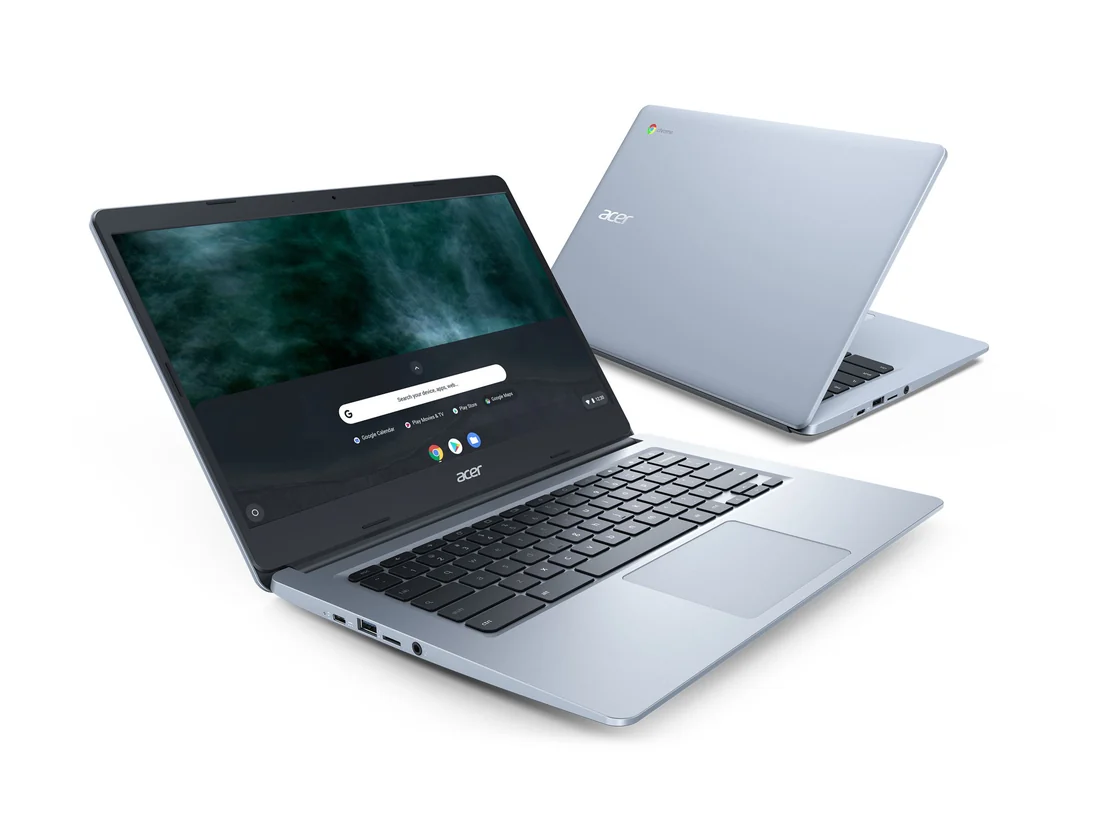 Acer Chromebook 314 CB314-1H Celeron N4020 4GB 64GB eMMC Lahore — Acer laptop keyboard and ports view, Lahore Pakistan