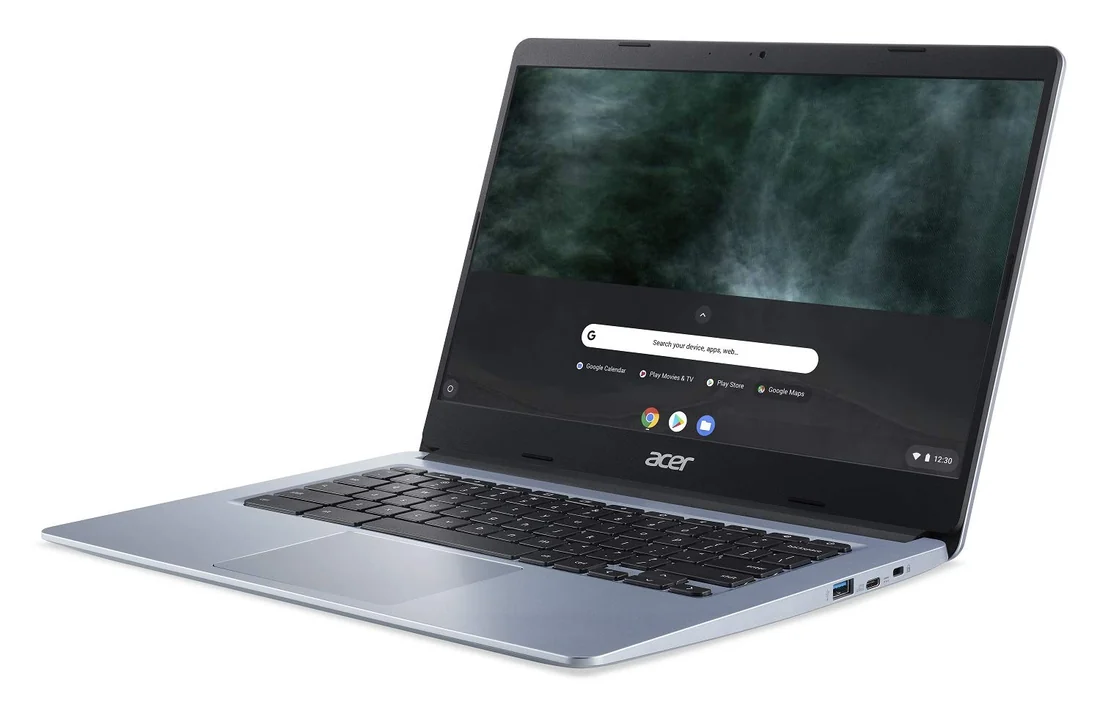 Acer Chromebook 314 CB314-1H Celeron N4020 4GB 64GB eMMC Lahore — Acer laptop side and angled view, buy in Lahore Pakistan