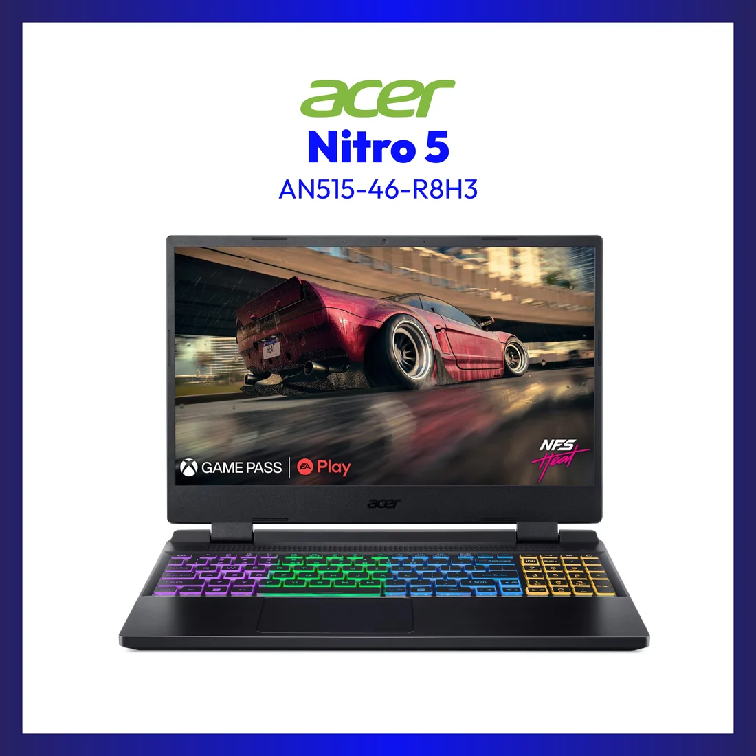 Acer Nitro 5 AN515-46 Ryzen 7 6800H 16GB 1TB RTX 3070 Ti Lahore — Acer laptop side and angled view, buy in Lahore Pakistan