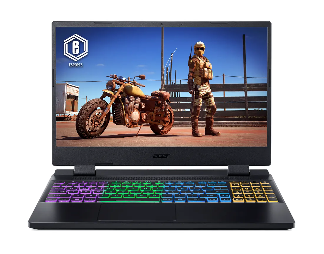 Acer Nitro 5 AN515-58 i5-12500H 16GB 512GB RTX 3050 Used Lahore — Acer laptop side and angled view, buy in Lahore Pakistan