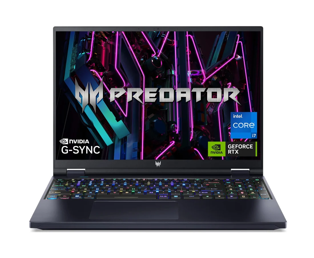 Acer Predator Helios 16 PH16-71 i7-13700HX 16GB 1TB RTX 4070 Lahore — Acer laptop keyboard and ports view, Lahore Pakistan