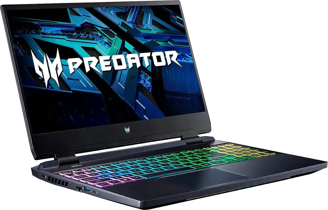 Acer Predator Helios 300 PH315-55 i7-12700H 16GB 1TB RTX 3070 Lahore — Acer laptop side and angled view, buy in Lahore Pakistan
