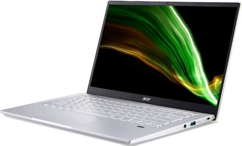 Acer Swift X SFX14-41G Ryzen 7 5800U 16GB 512GB RTX 3050 Ti Lahore — Acer laptop side and angled view, buy in Lahore Pakistan