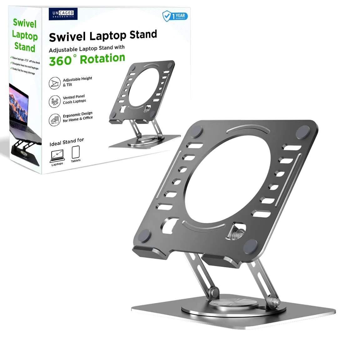 Adjustable Tilting Laptop Stand With Mouse Pad Holder — Generic laptop side and angled view, buy in Lahore Pakistan