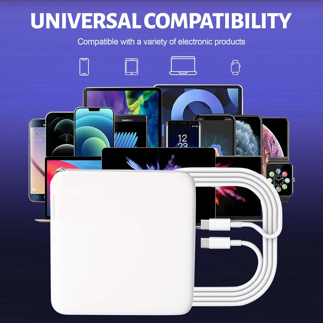 Apple 96W USB-C Power Adapter for MacBook Pro 16 A2141 (2019-2020) — Apple laptop side and angled view, buy in Lahore Pakistan