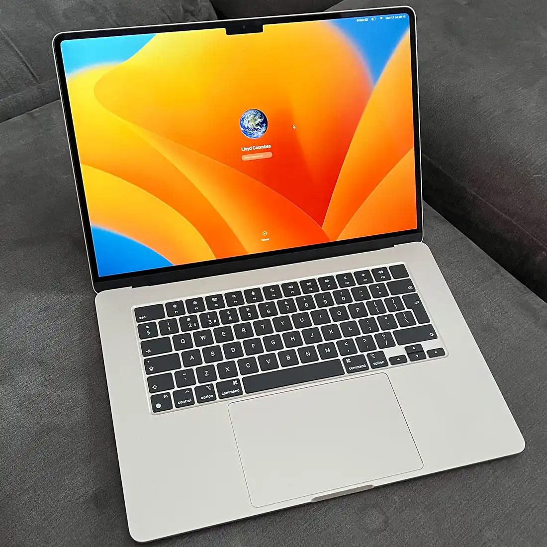 Apple MacBook Air 15 M2 Apple M2 16GB 256GB — Apple laptop keyboard and ports view, Lahore Pakistan