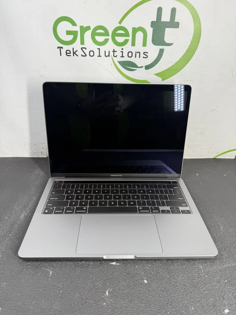 Apple MacBook Pro 13 A2338 M1 Backlit Keyboard US Layout Lahore — Apple laptop keyboard and ports view, Lahore Pakistan