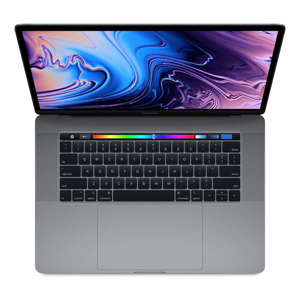 Apple MacBook Pro 15 2018 i7 Touch Bar i7-8750H 16GB 512GB Used — Apple laptop keyboard and ports view, Lahore Pakistan