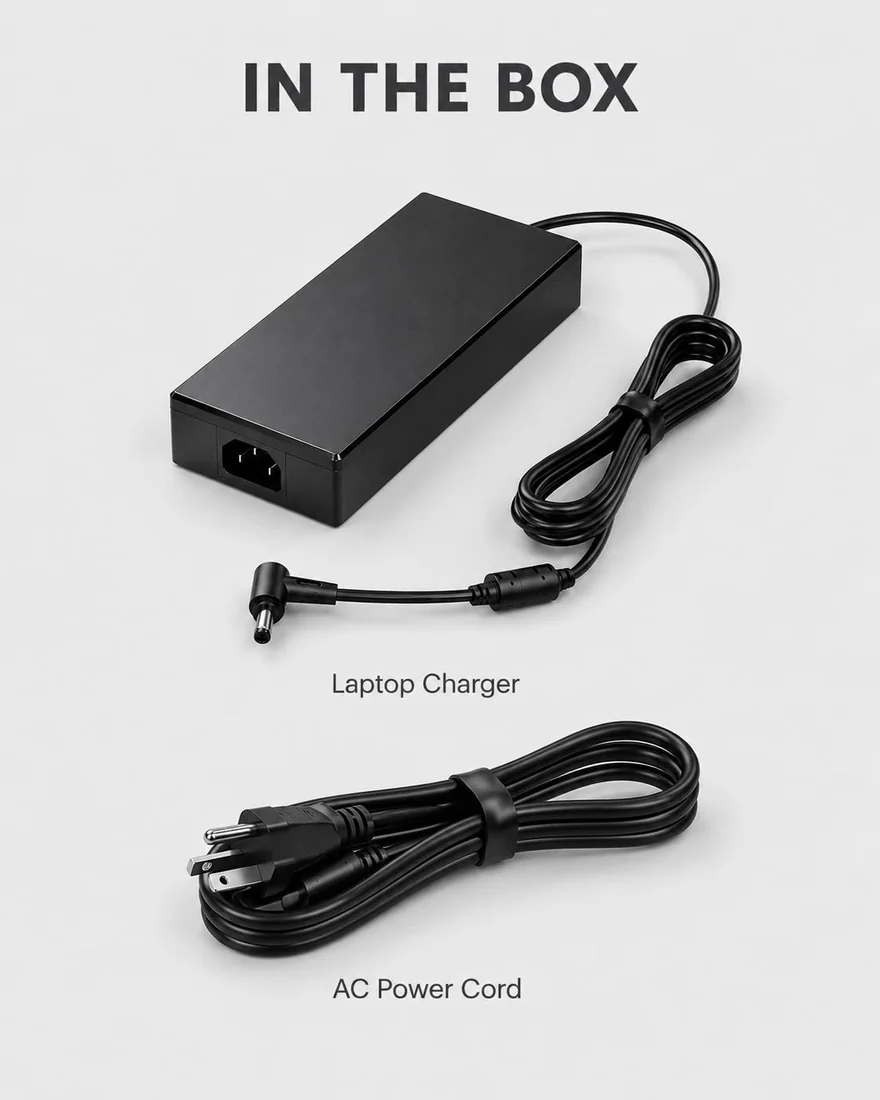 Asus 180W ROG Charger for ROG Strix G15 / G17 Gaming Laptop — Asus laptop keyboard and ports view, Lahore Pakistan