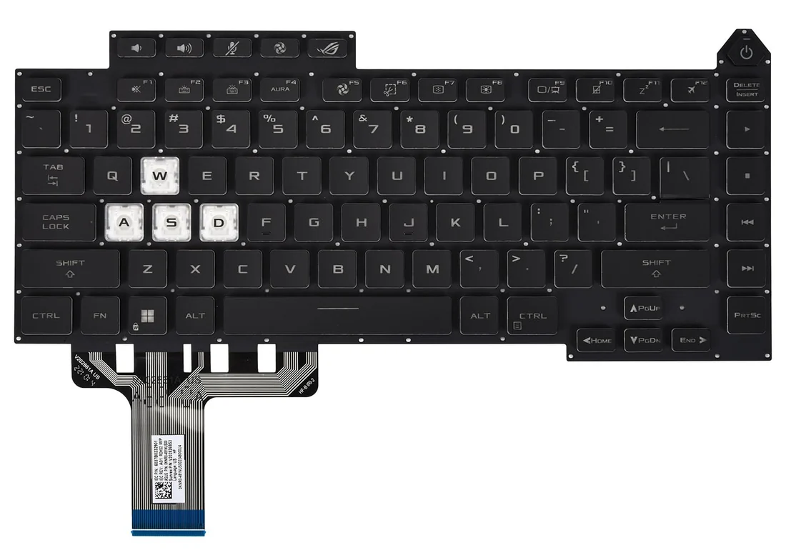 Asus ROG Strix G15 Keyboard (Backlit) — Asus laptop keyboard and ports view, Lahore Pakistan