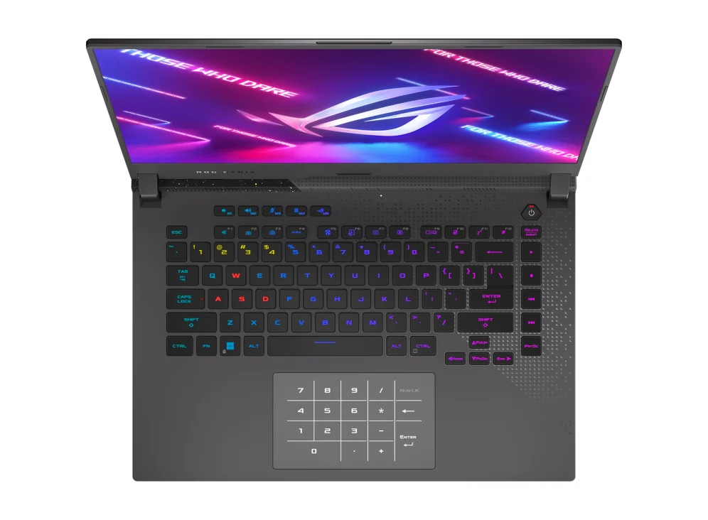 Asus ROG Strix G15 Keyboard (Backlit) — Asus laptop side and angled view, buy in Lahore Pakistan