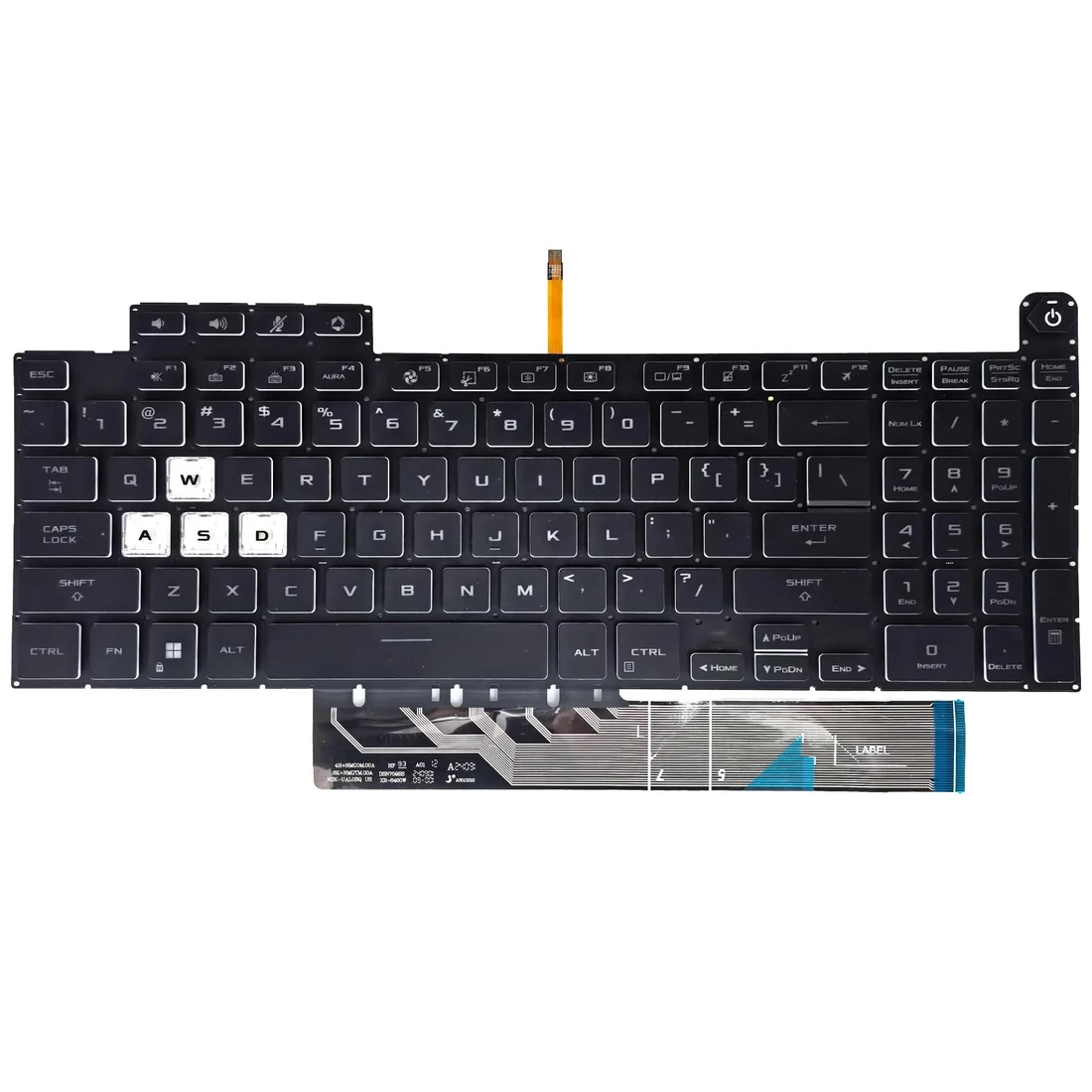 Asus TUF Gaming F15 Keyboard (Backlit) — Asus laptop keyboard and ports view, Lahore Pakistan