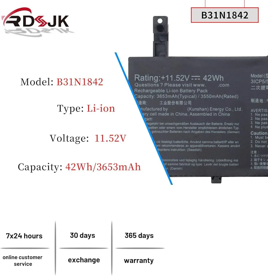 Asus VivoBook 14 / VivoBook 15 X512 42Wh 3-Cell Battery (C31N1818) — used Asus laptop for sale in Pakistan, NN Laptops Lahore