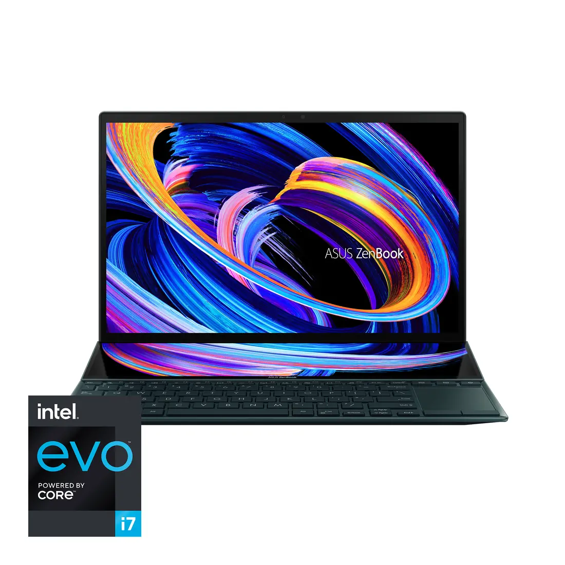 Asus ZenBook Duo 14 UX482EA i7-1165G7 16GB 512GB Dual Screen Lahore — Asus laptop keyboard and ports view, Lahore Pakistan