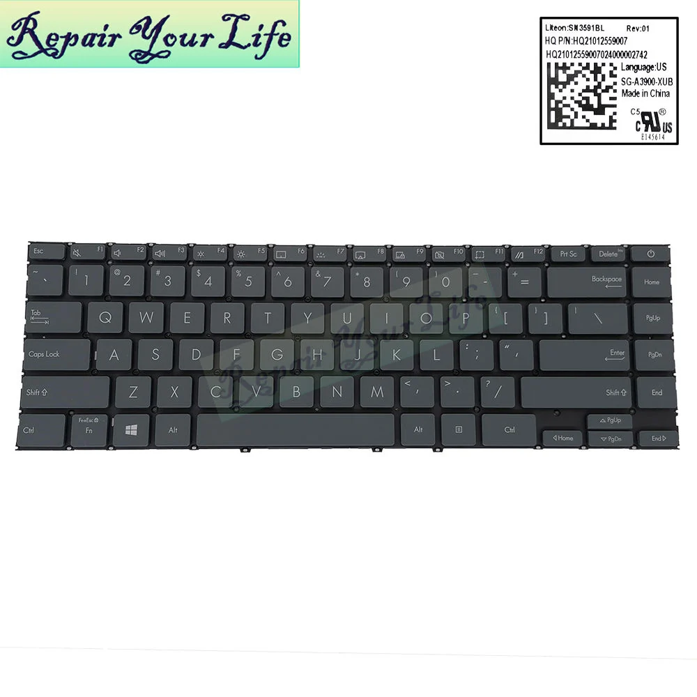 Asus ZenBook UX425 Backlit Keyboard Replacement US Layout — Asus laptop side and angled view, buy in Lahore Pakistan