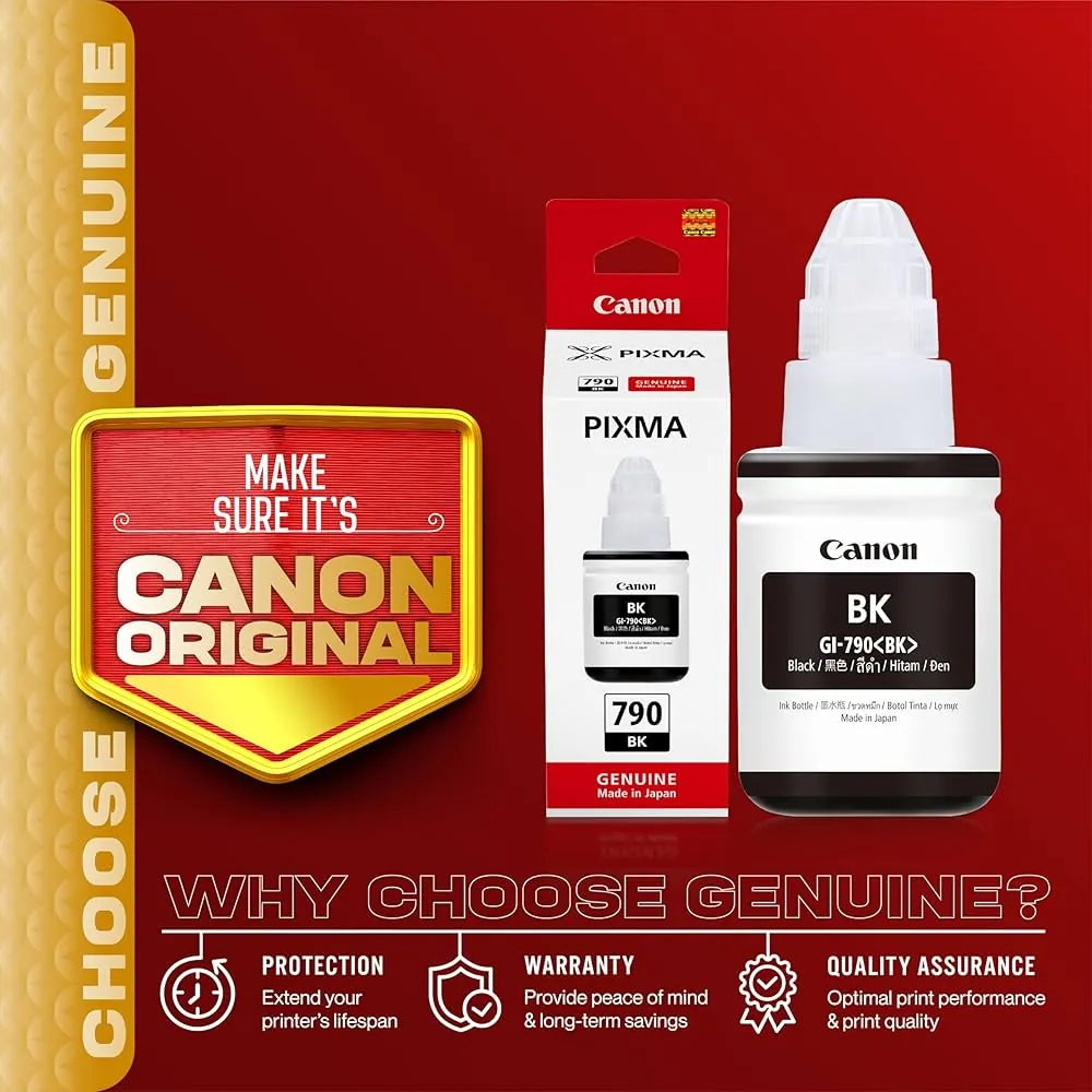 Canon GI-790 Black Ink Bottle — genuine peripherals in Lahore, Pakistan