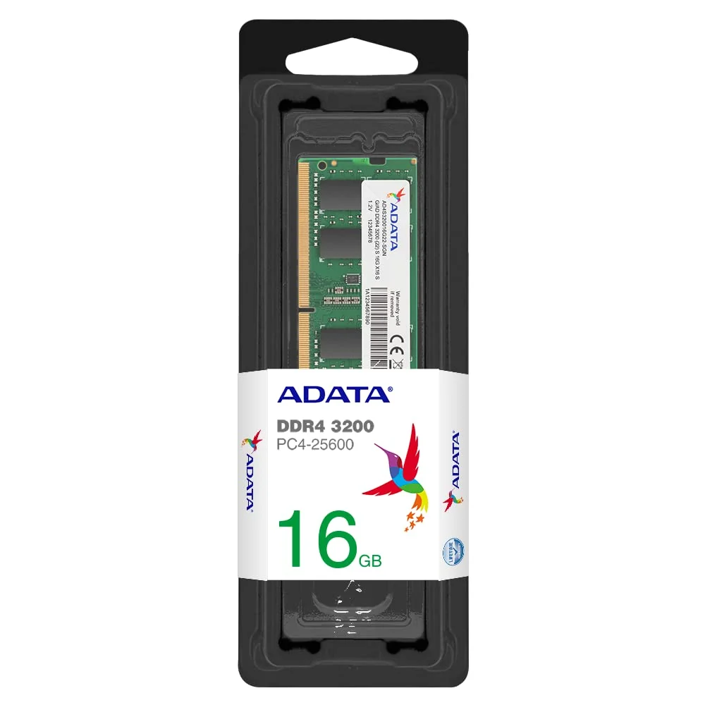 ADATA Premier 16GB DDR4-3200 SODIMM Laptop Memory CL22 — ADATA Premier laptop side and angled view, buy in Lahore Pakistan