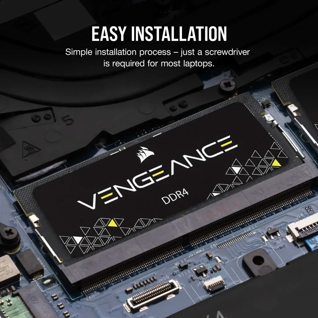 Corsair Vengeance 32GB Kit (2x16GB) DDR4-3200 Laptop RAM Kit CL22 — Corsair Vengeance laptop side and angled view, buy in Lahore Pakistan