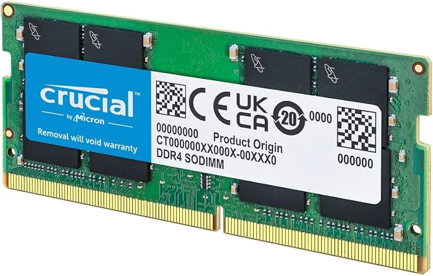 Crucial 8GB DDR4-2400 SODIMM Laptop Memory CL17 — Crucial laptop keyboard and ports view, Lahore Pakistan
