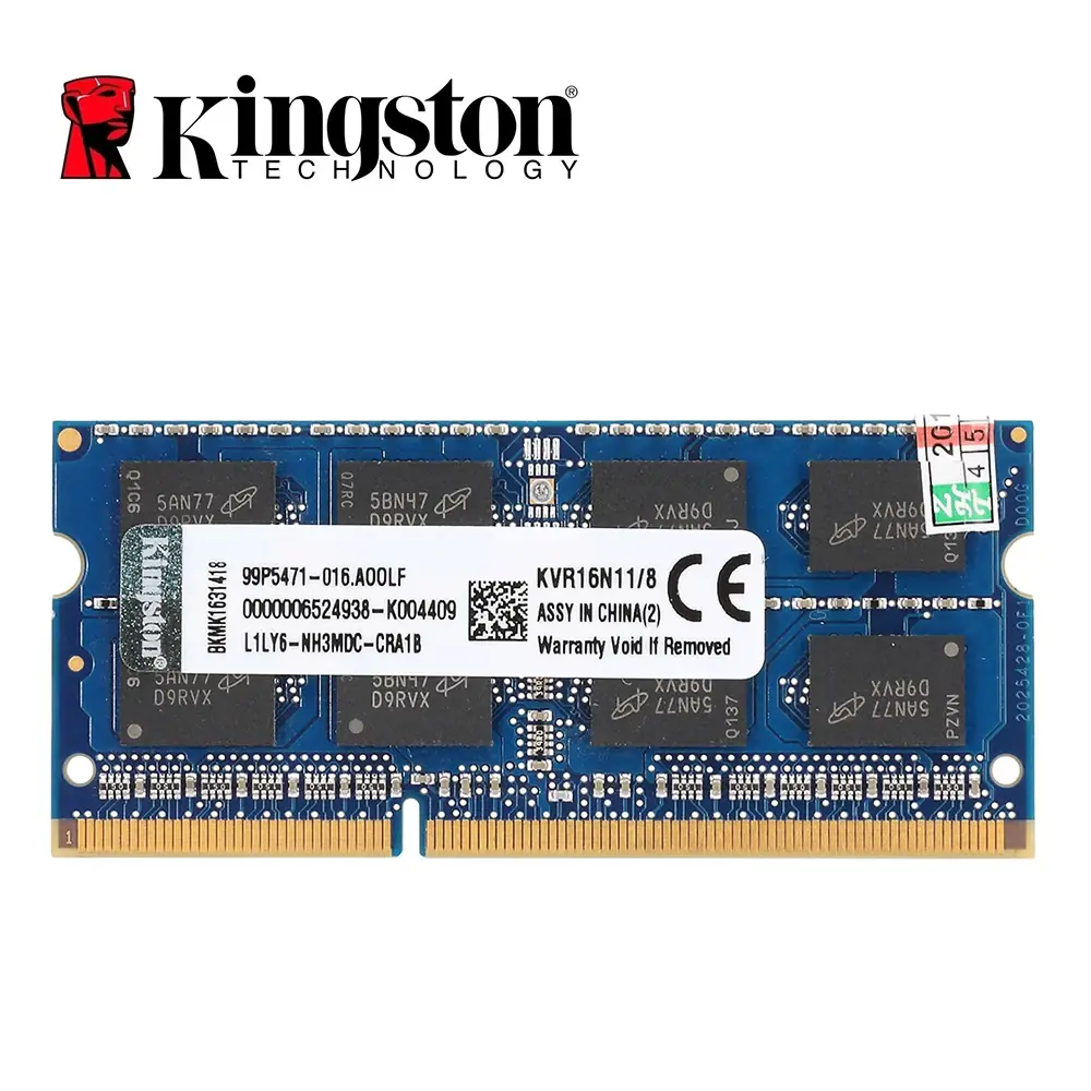 Kingston 8GB DDR4-2400 SODIMM Laptop Memory CL17 — Kingston laptop side and angled view, buy in Lahore Pakistan