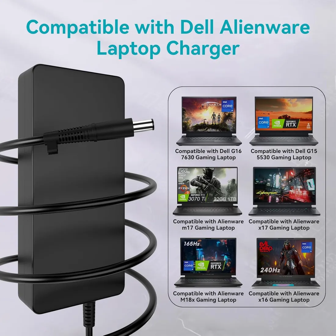 Dell 330W Gaming Charger for Alienware Area-51m / x17 R2 — genuine chargers / adapters in Lahore, Pakistan