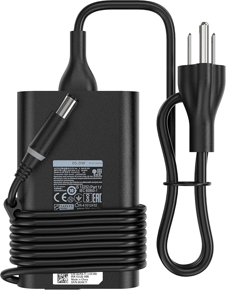 Dell Original 65W 7.4mm Barrel Charger for Latitude E6440 / E5440 — Dell laptop keyboard and ports view, Lahore Pakistan