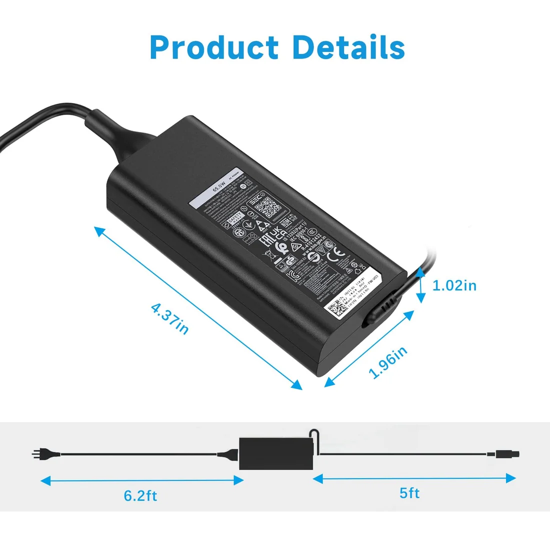 Dell 65W USB-C PD Charger for Latitude 5420 / XPS 13 9310 — Dell laptop keyboard and ports view, Lahore Pakistan