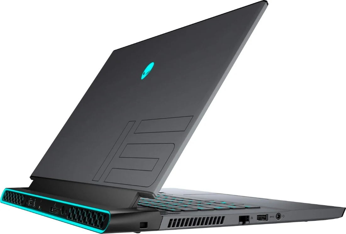 Dell Alienware m15 R4 i7-10870H 16GB 1TB Gaming Used Laptop Lahore — Dell laptop side and angled view, buy in Lahore Pakistan