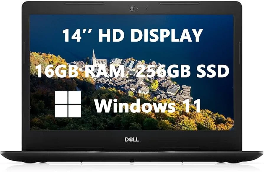 Dell Inspiron 14 3493 i5-1035G1 8GB 256GB Used Laptop Lahore — Dell laptop side and angled view, buy in Lahore Pakistan