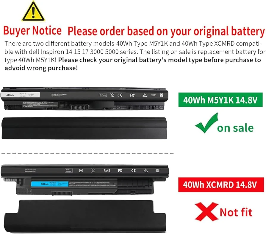 Dell Inspiron 15 5558 / 5559 / 3558 4-Cell 40Wh Battery (Original) — used Dell laptop for sale in Pakistan, NN Laptops Lahore