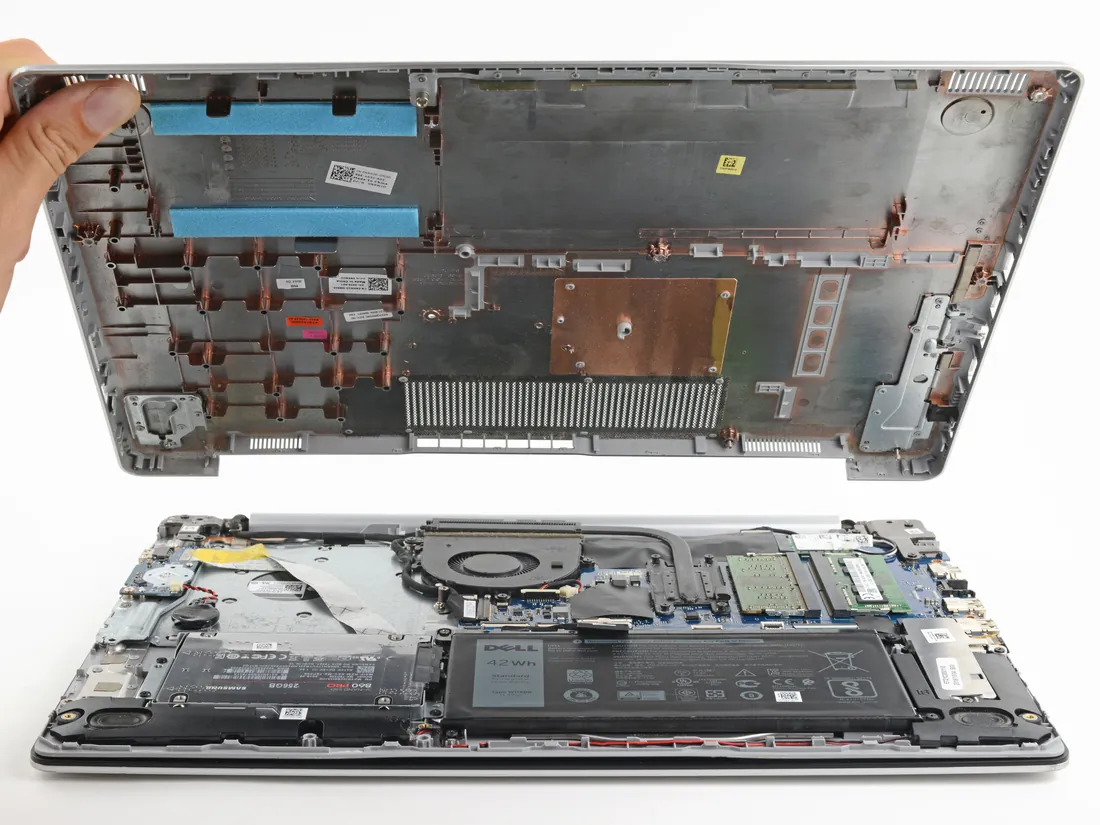 Dell Inspiron 15 5570 Bottom Case (D Panel) Replacement in Lahore — Dell laptop side and angled view, buy in Lahore Pakistan
