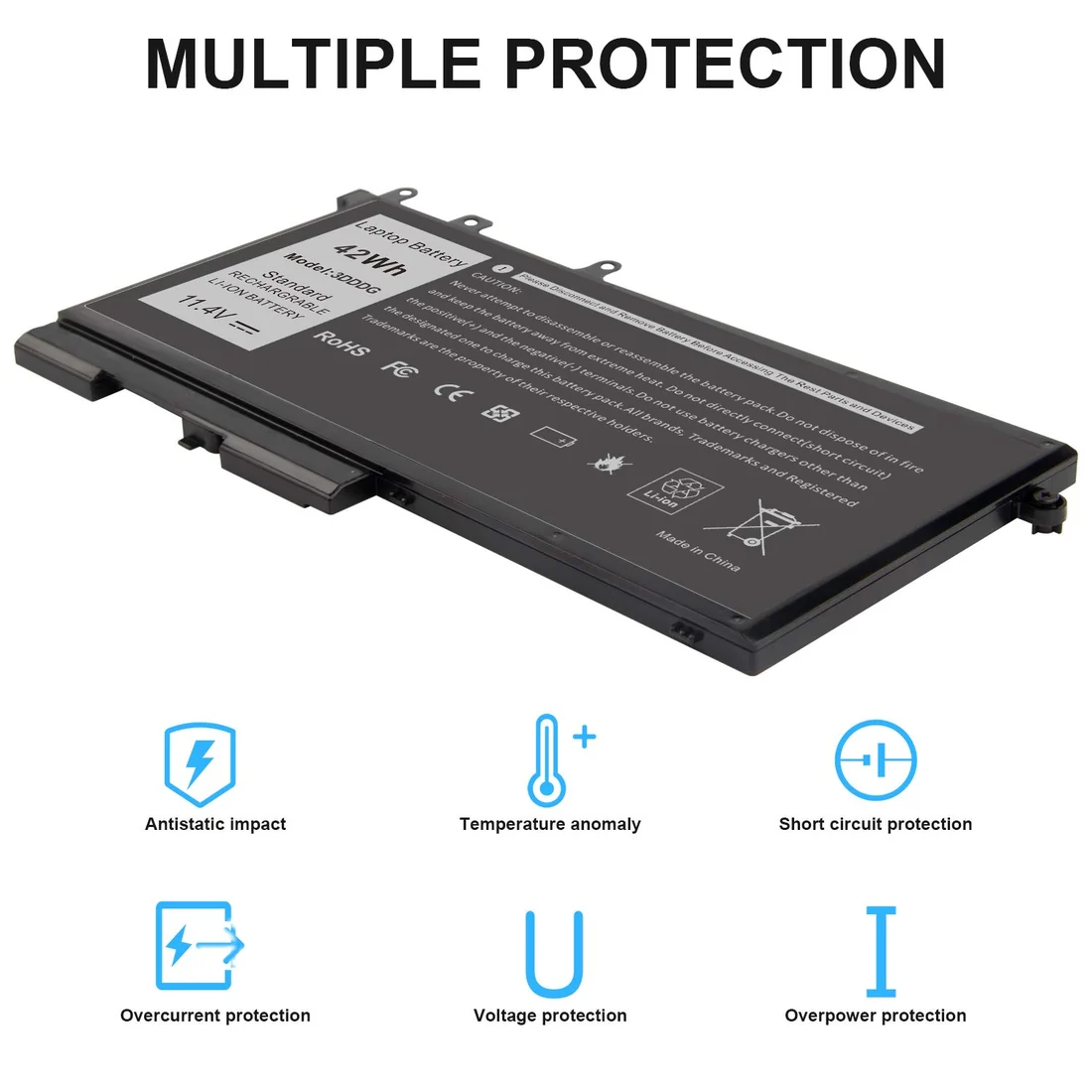 Dell Latitude 5290 / 5280 42Wh 3-Cell Internal Battery — Dell laptop keyboard and ports view, Lahore Pakistan