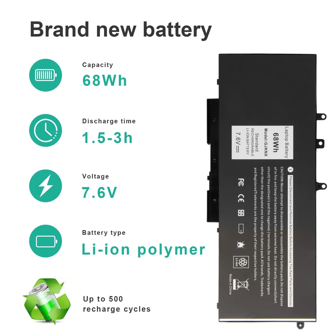 Dell Latitude 5480/5490/5500 Battery — Dell laptop keyboard and ports view, Lahore Pakistan