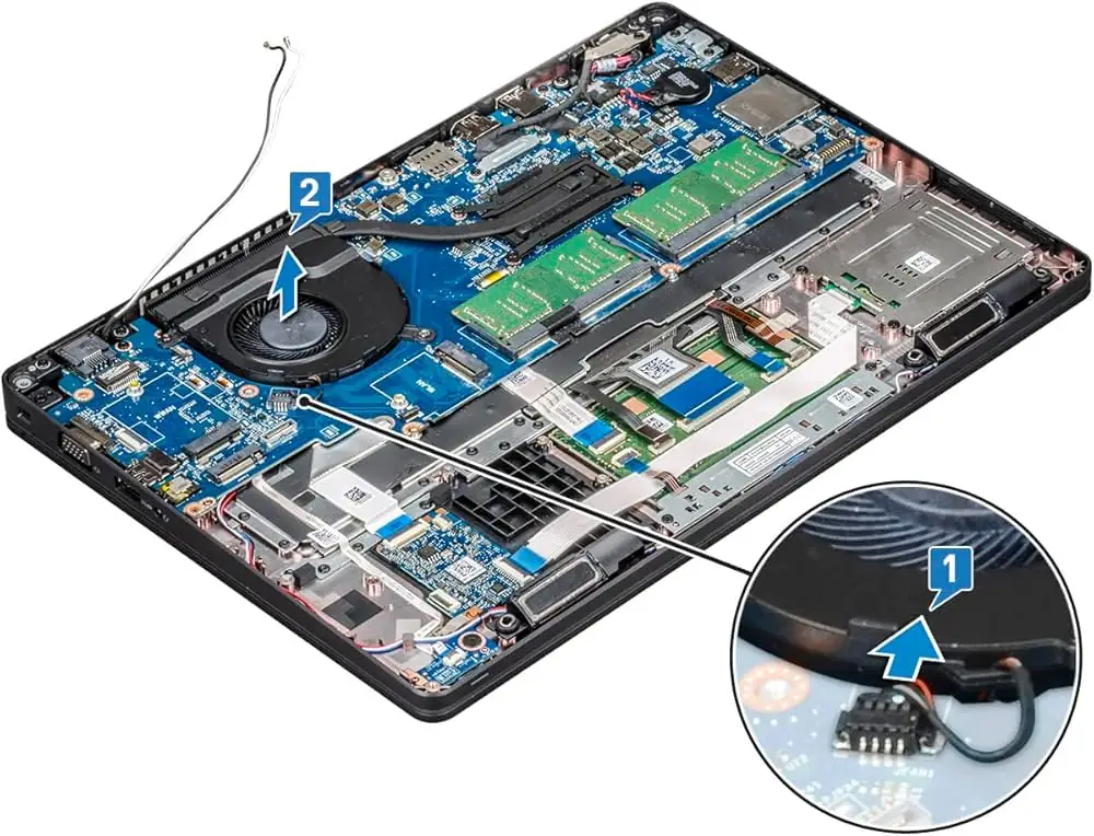 Dell Latitude 5490/5480 Cooling Fan — Dell laptop keyboard and ports view, Lahore Pakistan
