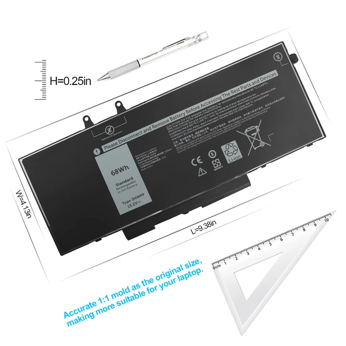 Dell Latitude 5510/5520 Battery — Dell laptop keyboard and ports view, Lahore Pakistan