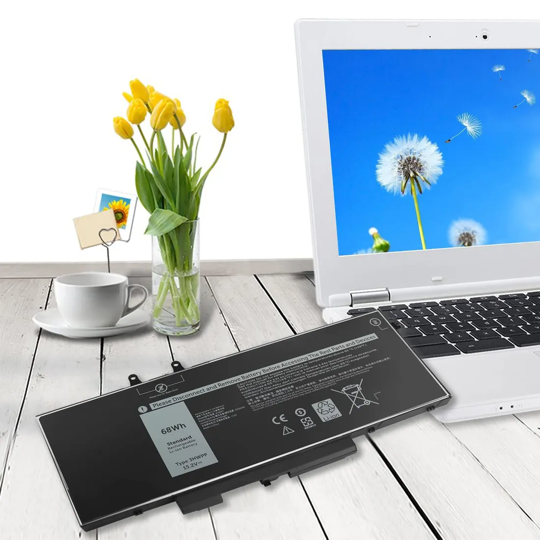 Dell Latitude 5510/5520 Battery — Dell laptop side and angled view, buy in Lahore Pakistan