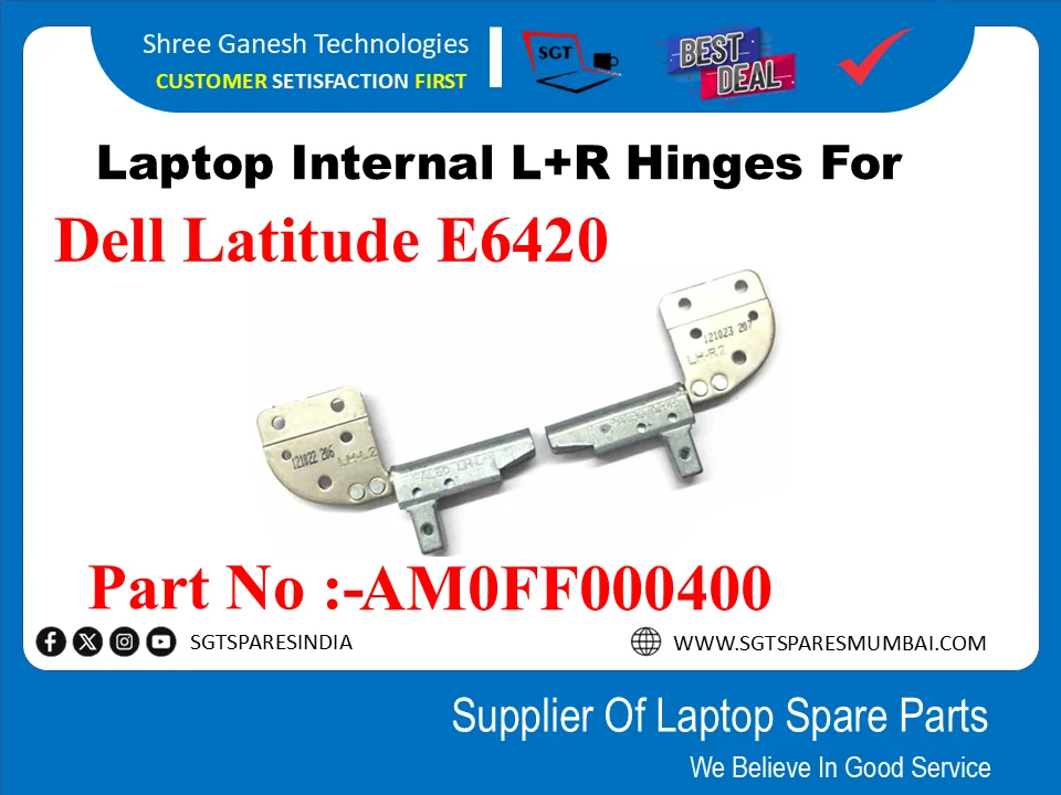 Dell Latitude E6420 Hinges Set (L+R) — Dell laptop side and angled view, buy in Lahore Pakistan